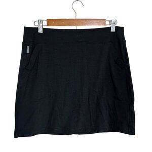 Icebreaker Yanni Cool Lite Skirt Women's M Black Merino Blend Short